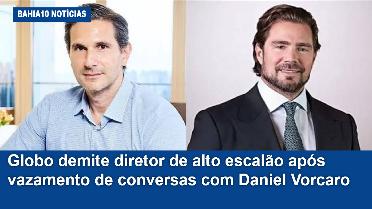 Frederic Kachar, ex-diretor-geral de Mídia Impressa e Rádio do Grupo Globo, e Daniel Vorcaro, ex-controlador do Banco Master. O executivo foi desligado da empresa após a divulgação de conversas privadas entre os dois, que repercutiram nacionalmente.